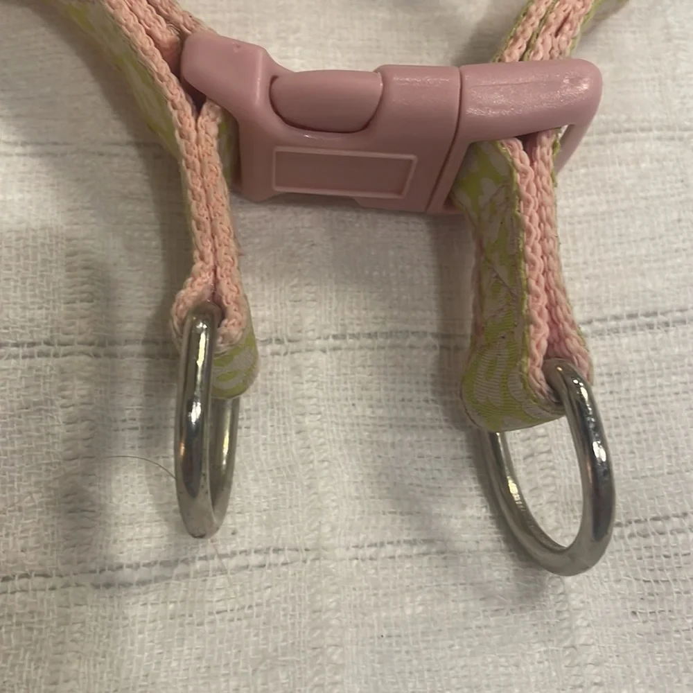 Top paw dog harness adjustable floral green pink nylon S Small